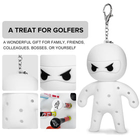 Portable clip-on design secures tees to golf bag