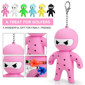 Aliennana Ninja Tee Holder on bag keeps tees within reach on the course.