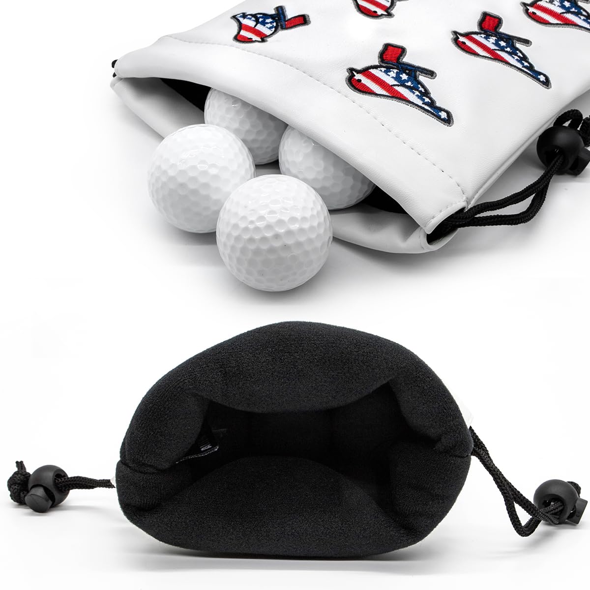 Aliennana portable-golf-pouch is easy to carry between shots.