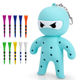 Aliennana portable-tees-holder blue close-up showcases durable silicone and compact size.