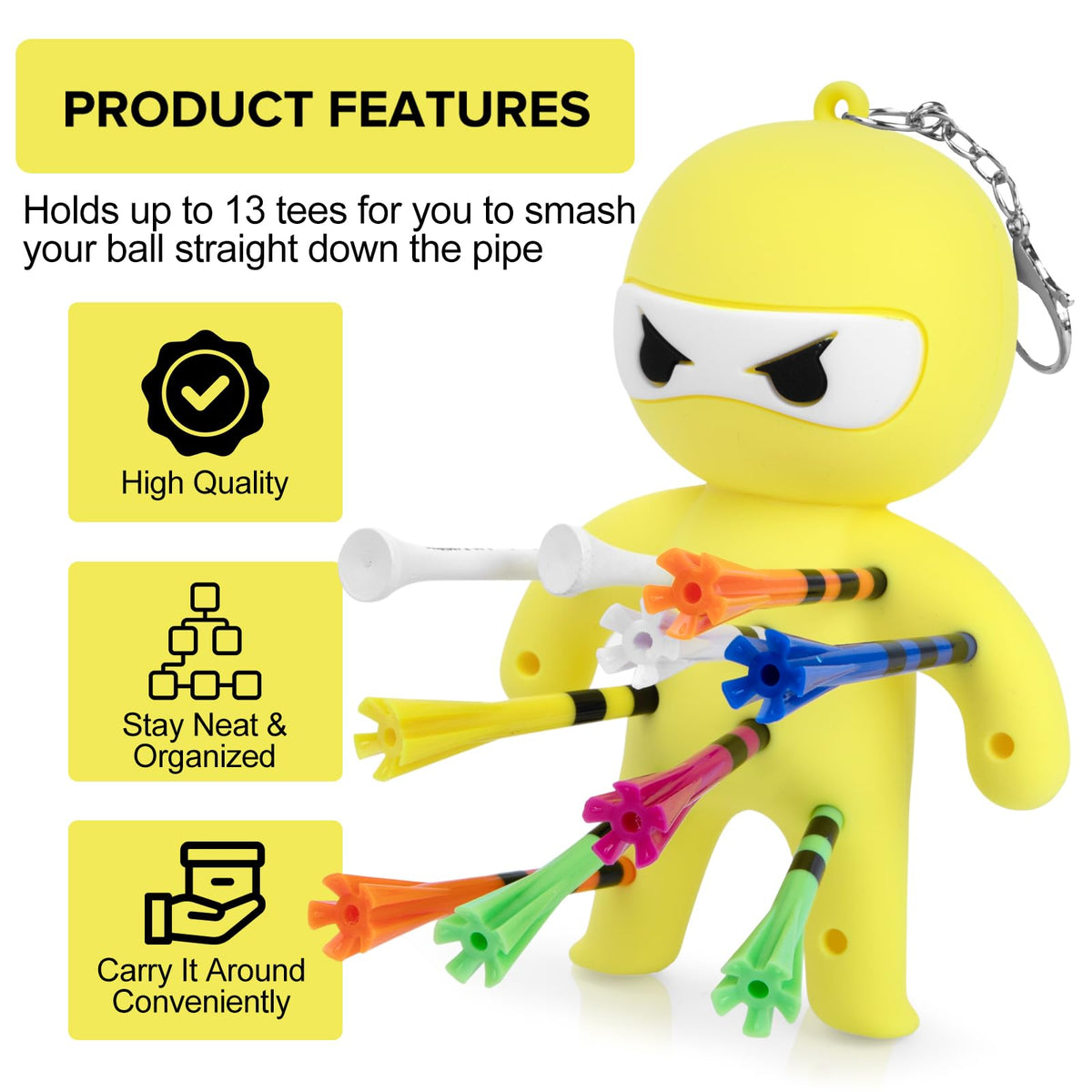 Aliennana silicone tee holder close-up shows flexible, durable material