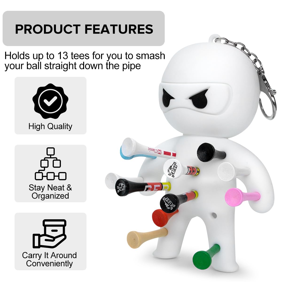 Aliennana ninja tees holder clipped to belt for easy reach