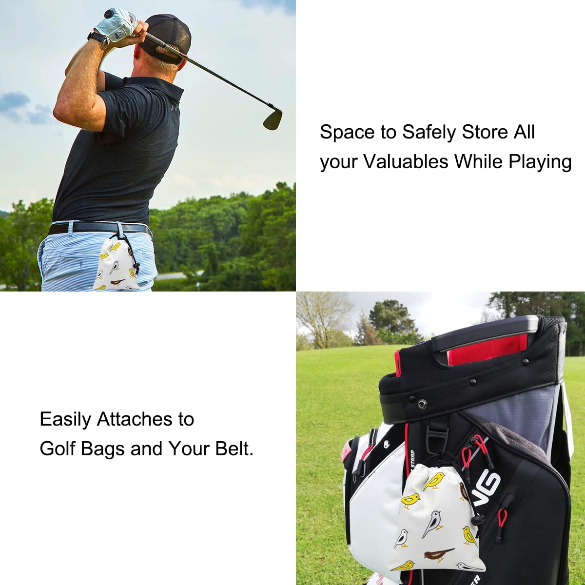 Aliennana travel-friendly golf pouch keeps valuables secure on the go.