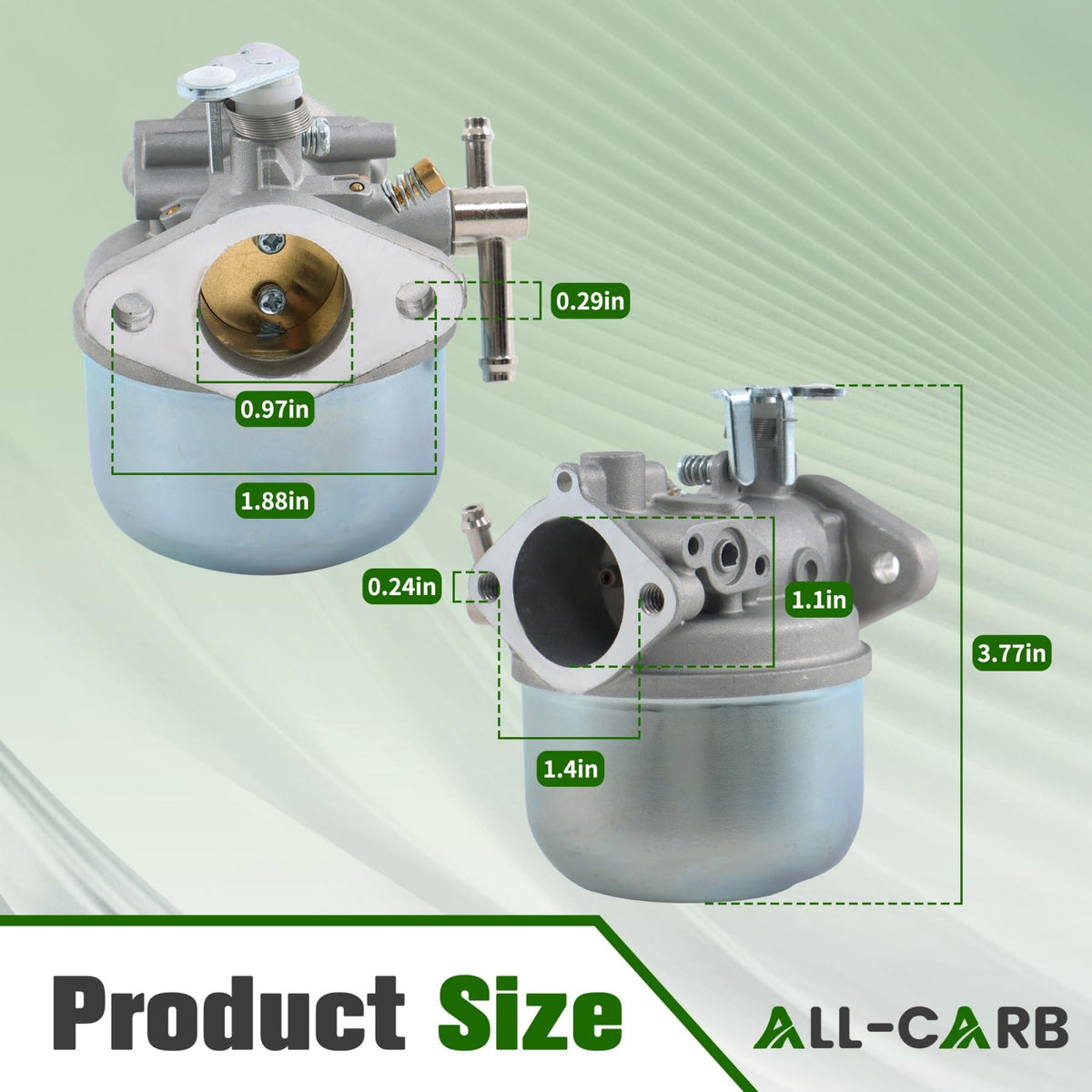 ALL-CARB carburetor label displaying part numbers 1014541 and 1012508 for correct match.