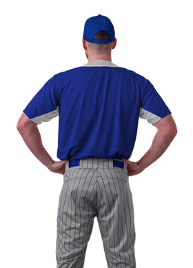 Alleson Athletic Badger Sports 655WPN back view with open hem for adjustable fit.