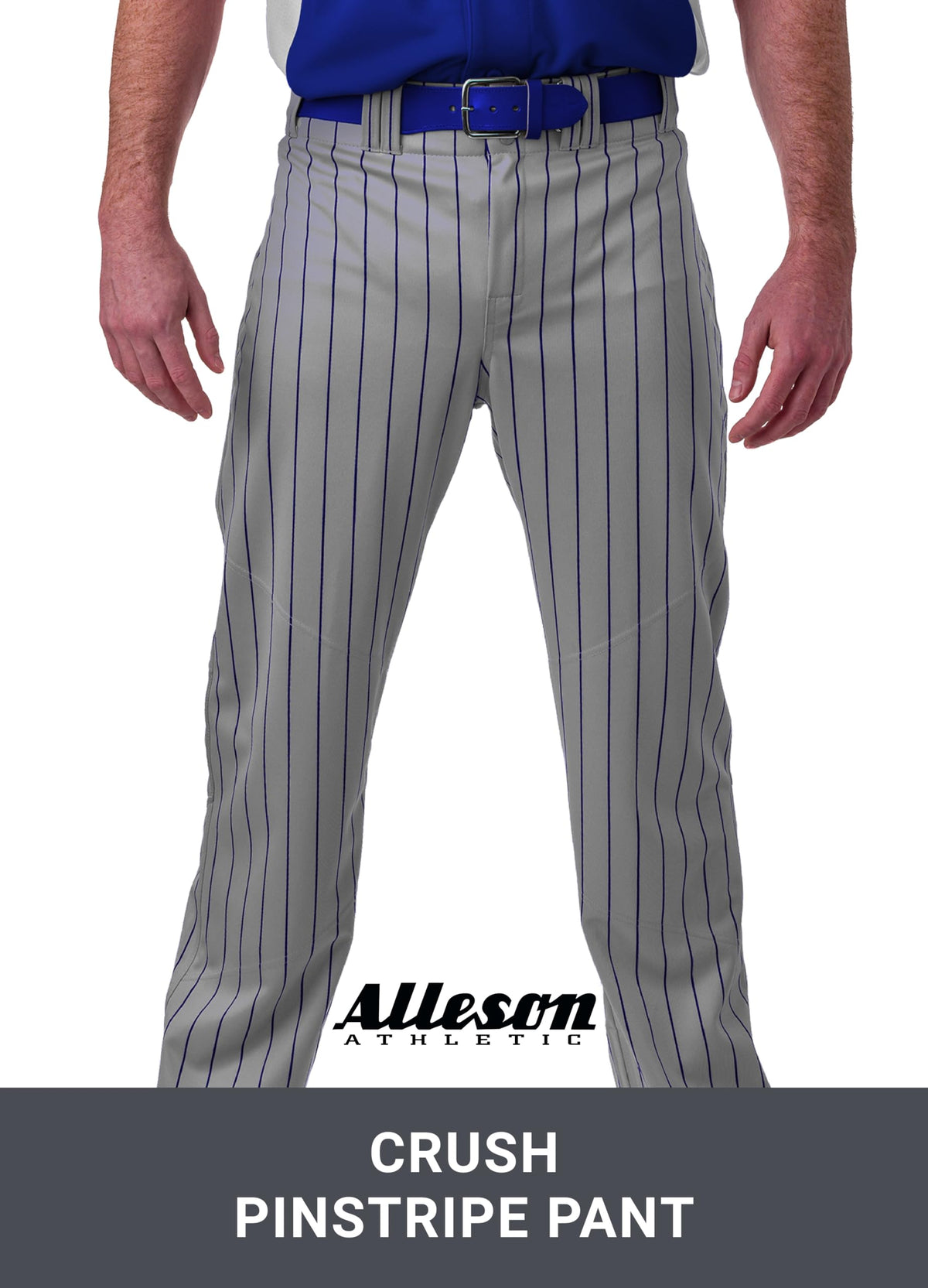 Alleson Athletic Crush Pinstripe Pant knee area with double-layer protection for slides.