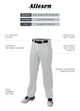 Alleson Badger 655WPN Crush Pinstripe Pant back view showing sleek silhouette