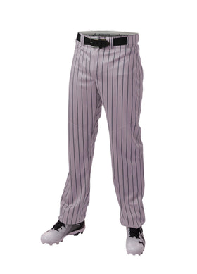 Alleson Badger Sports 655WPN front view shows relaxed fit with pinstripe detail for game-ready comfort.