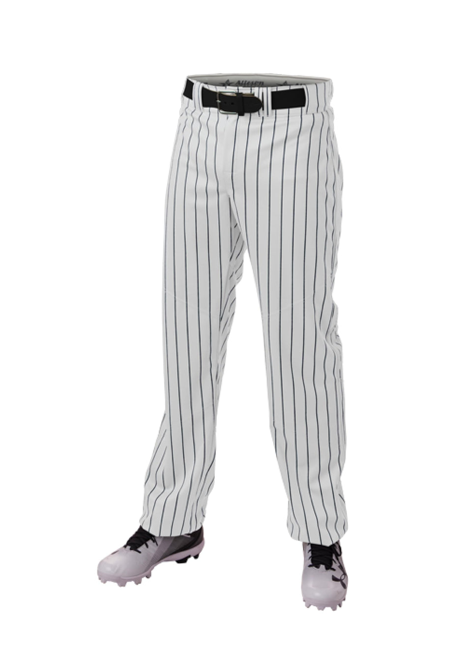 Alleson Athletic Crush Pinstripe Pant front view with relaxed fit for movement