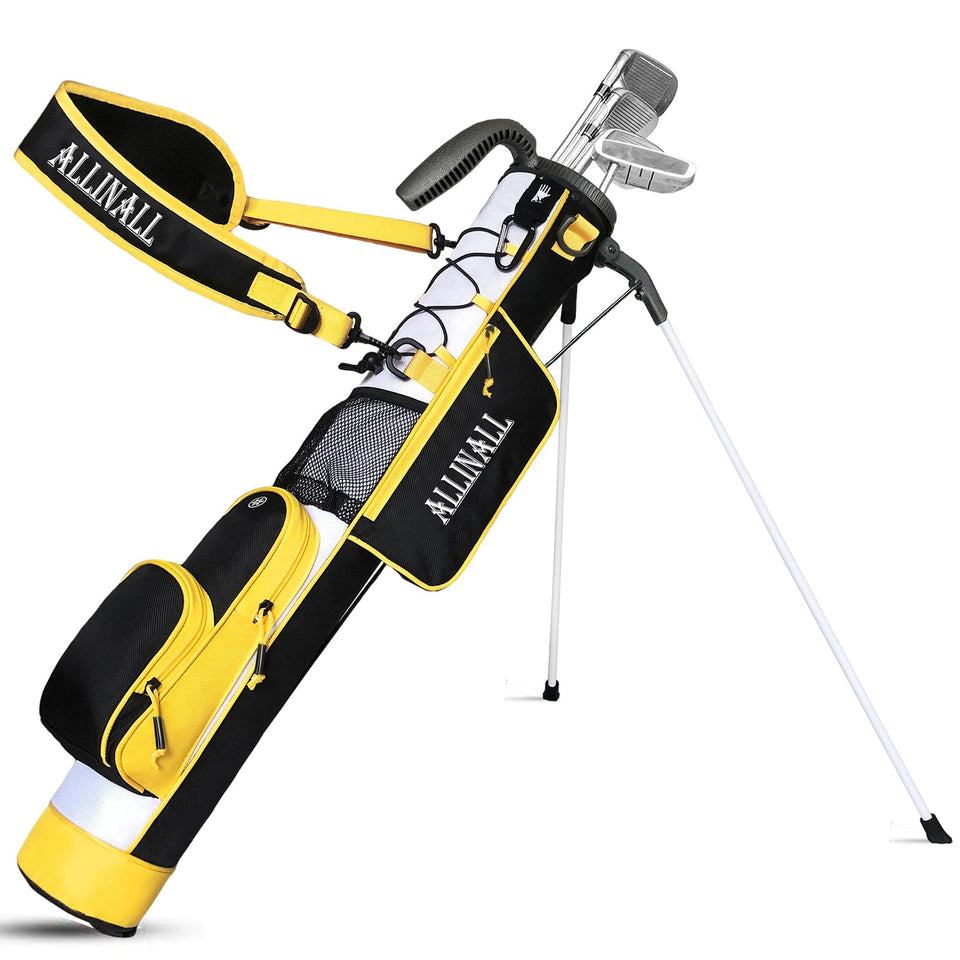 ALLINALL Sunday Stand Bag front view with cooler pouch for drinks on course.