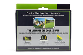 ALMOSTGOLF foam ball with true spin and trajectory for easy at-home training.