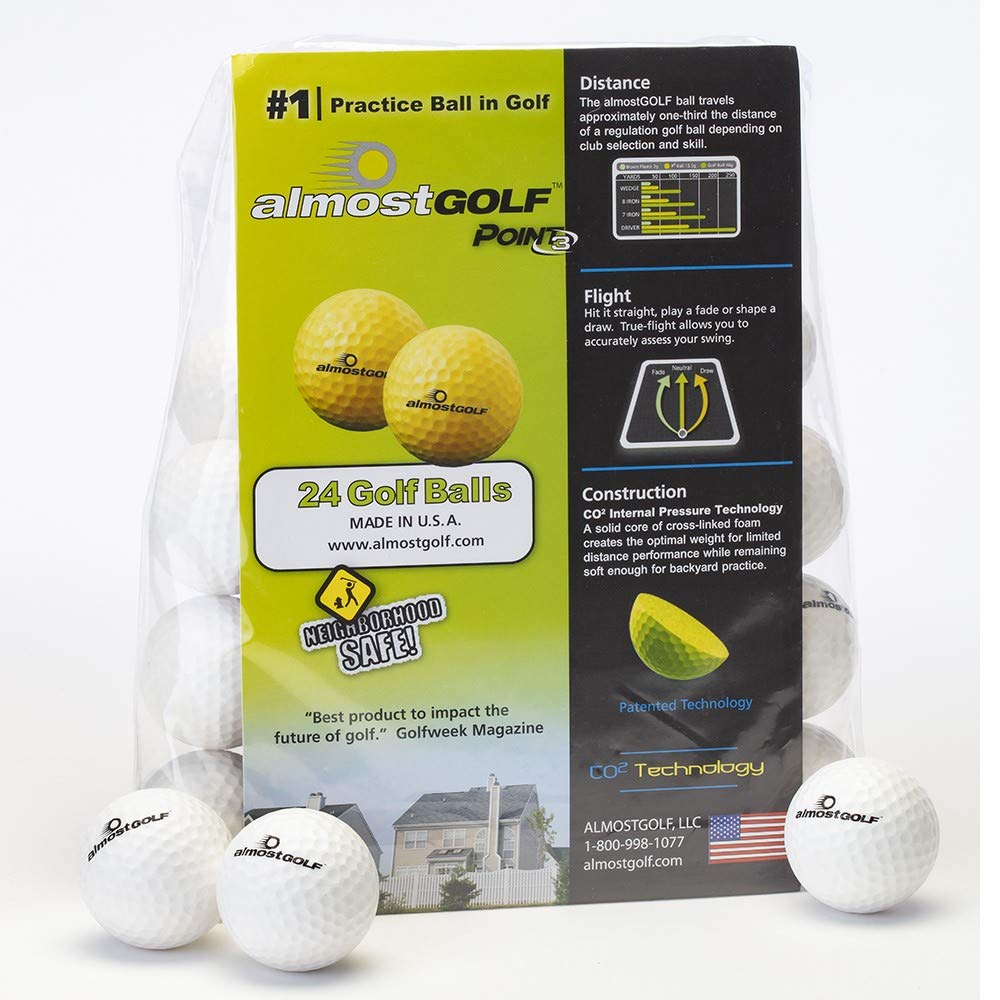 ALMOSTGOLF Point3 foam ball in flight spin for realistic practice and control