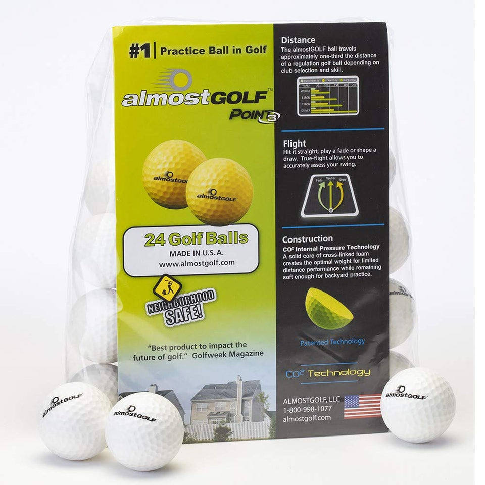 ALMOSTGOLF Point3 foam ball in flight spin for realistic practice and control