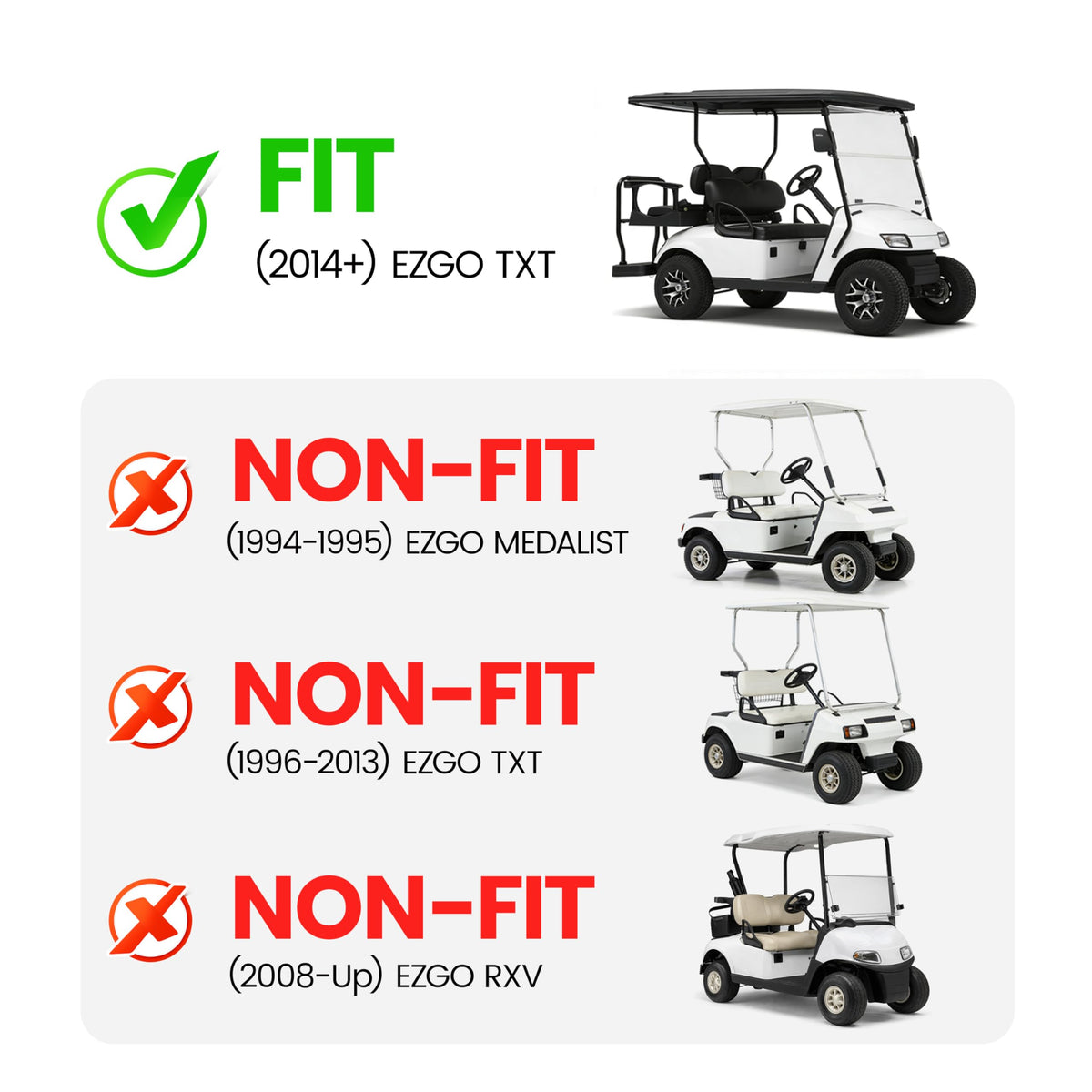 ALMULOO EZGO TXT windshield installed on golf cart for enhanced protection.