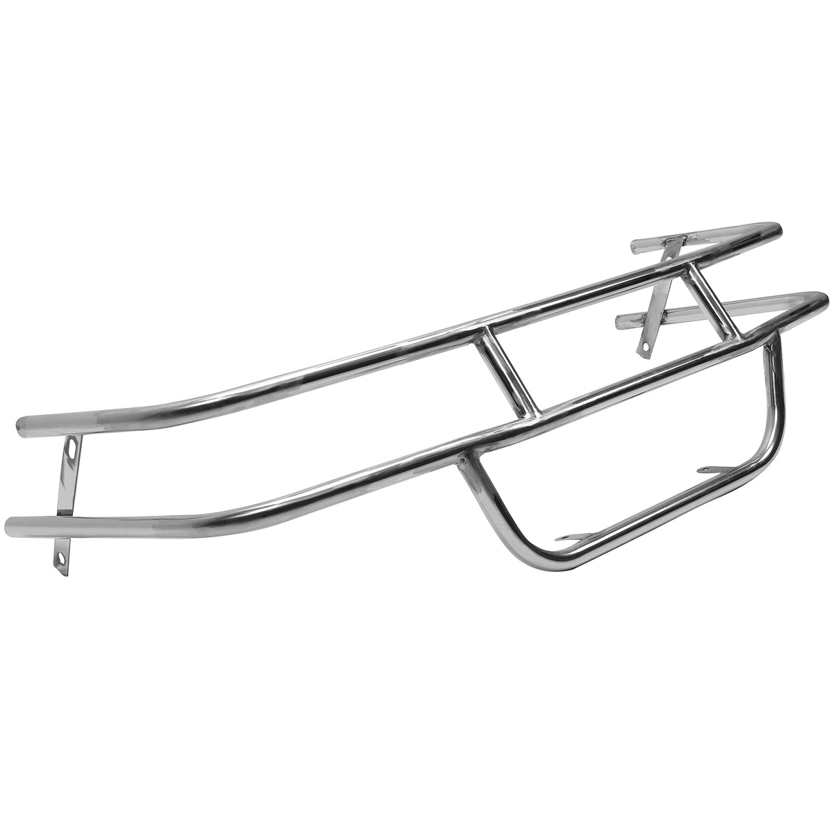 ALMULOO front brush guard EZGO TXT close-up shows durable steel construction.