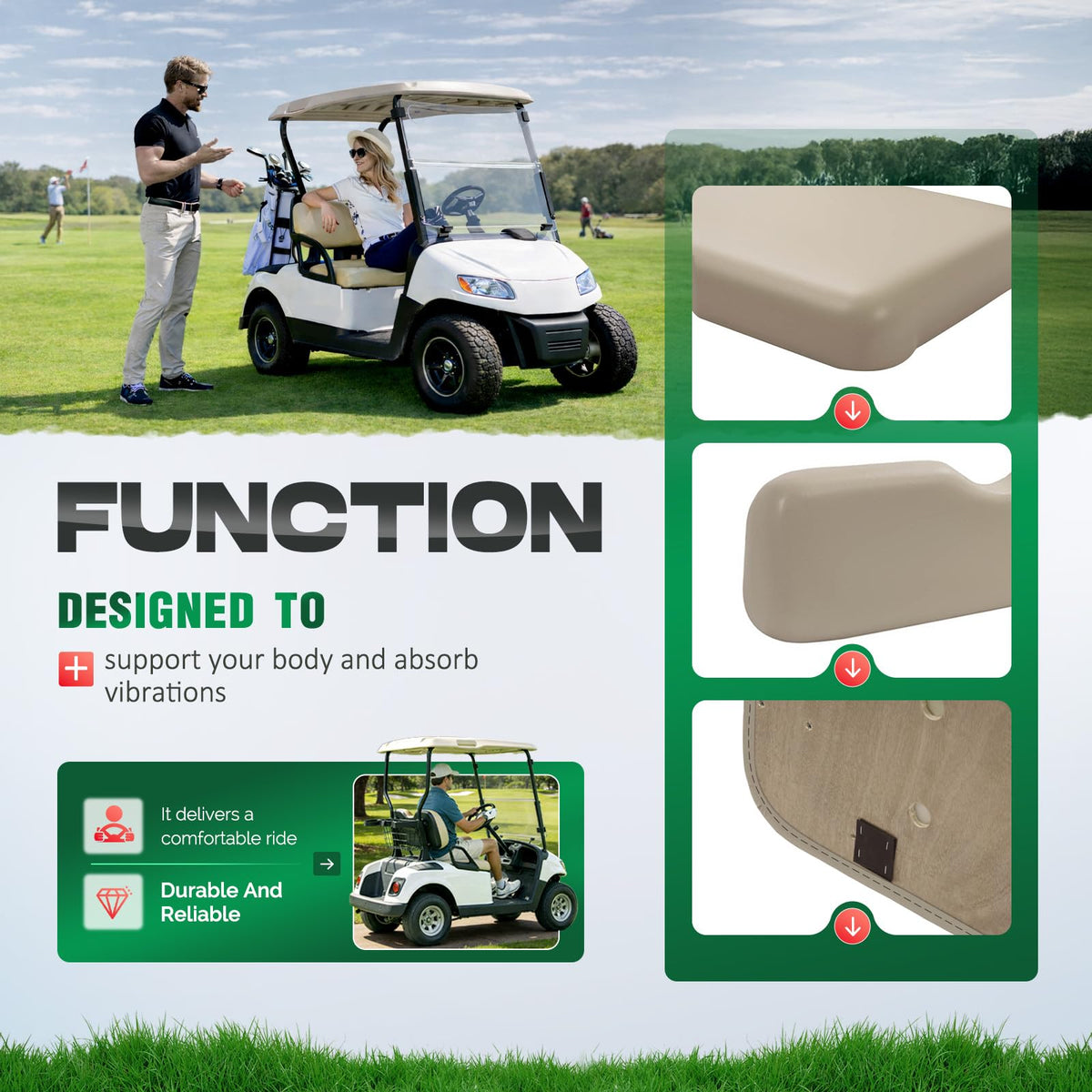 ALMULOO front cushion detail with a clean, wipeable surface