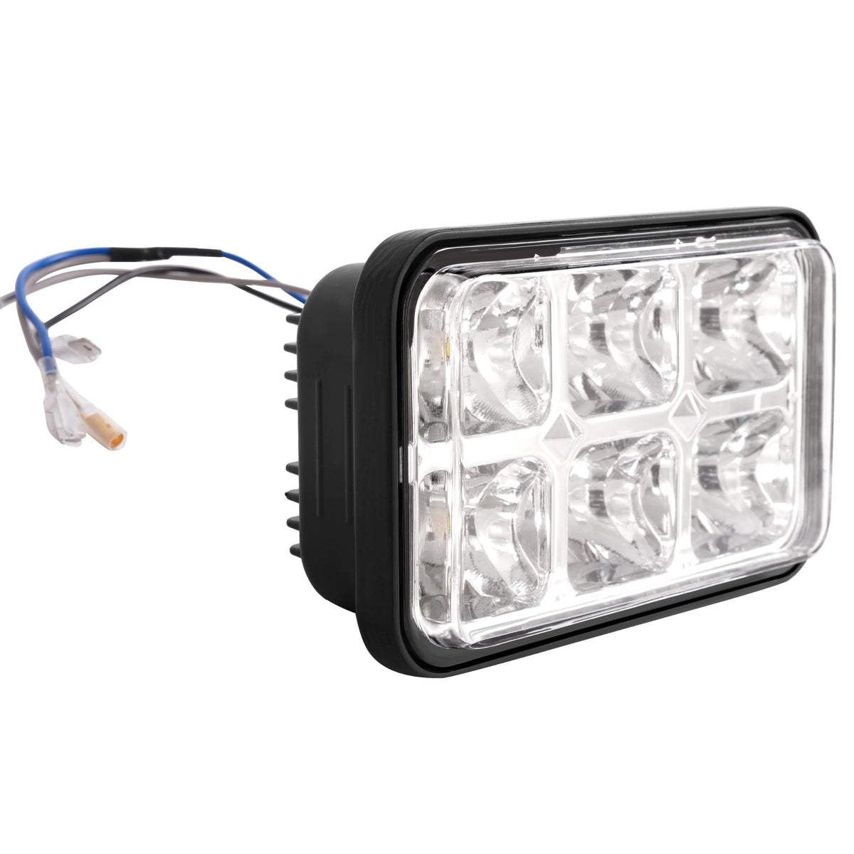 Front view of ALMULOO headlight highlighting lens clarity