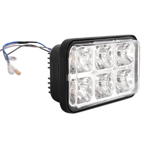 Front view of ALMULOO headlight highlighting lens clarity