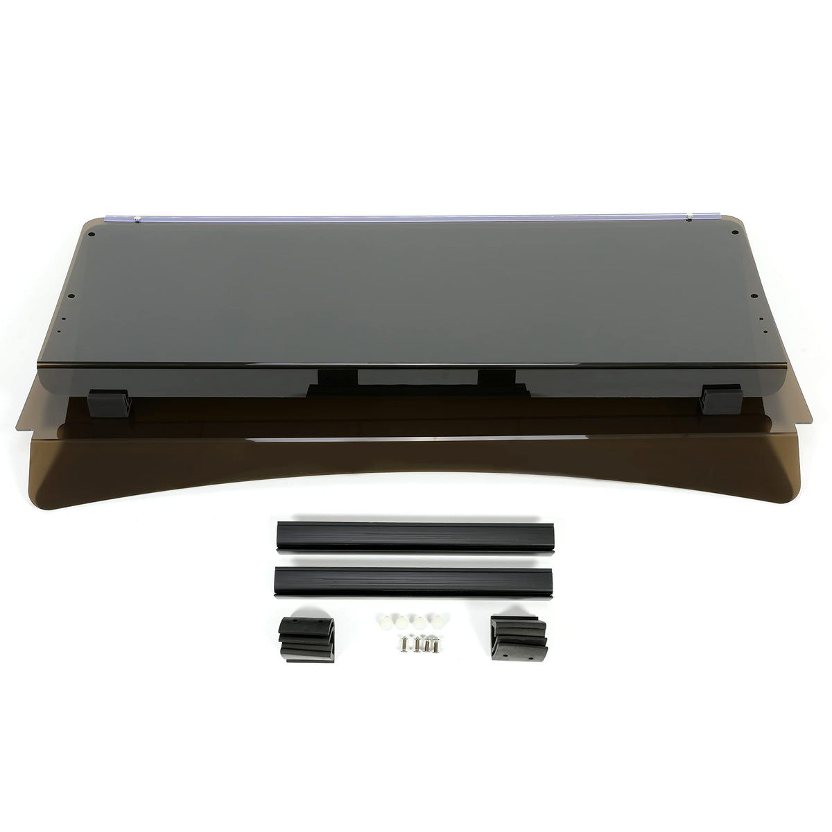ALMULOO golf cart windshield for EZGO S4/L4 offers fold-down airflow and rain protection.