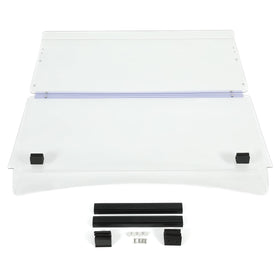 ALMULOO golf cart windshield front view with clear visibility and wind protection.