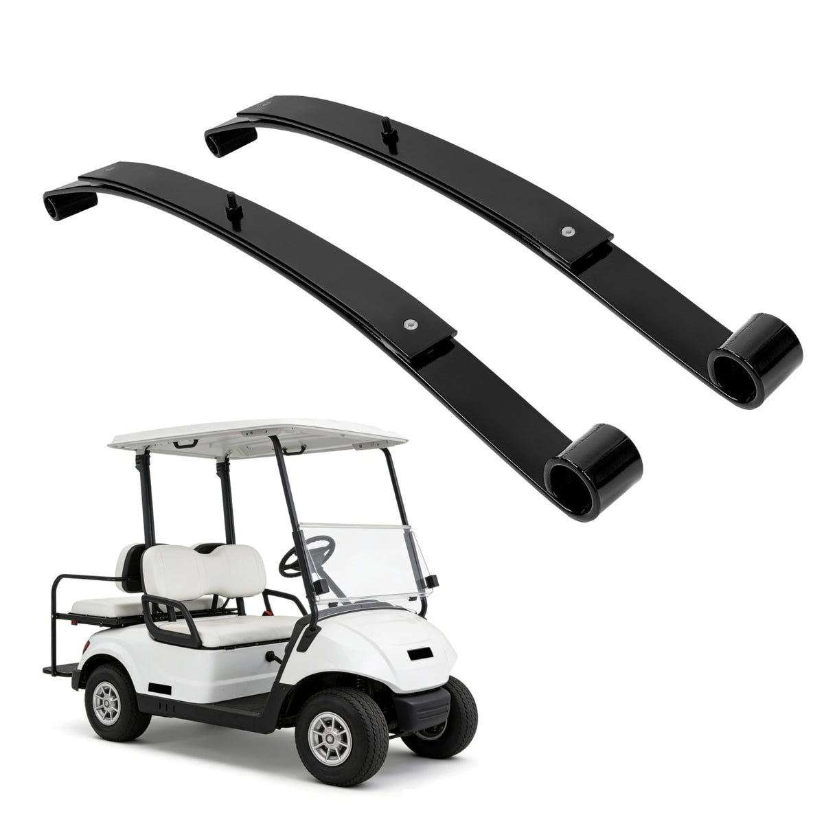 ALMULOO rear 2-leaf spring kit for EZGO RXV improves ride stability.