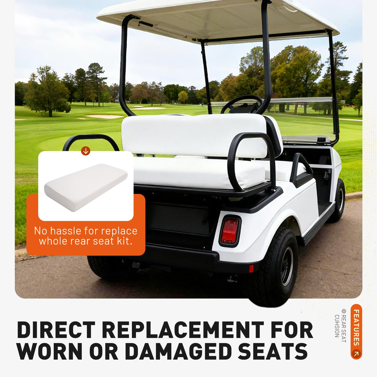 ALMULOO seat bottom-cushion-assembly delivers comfortable seating during golf rounds.