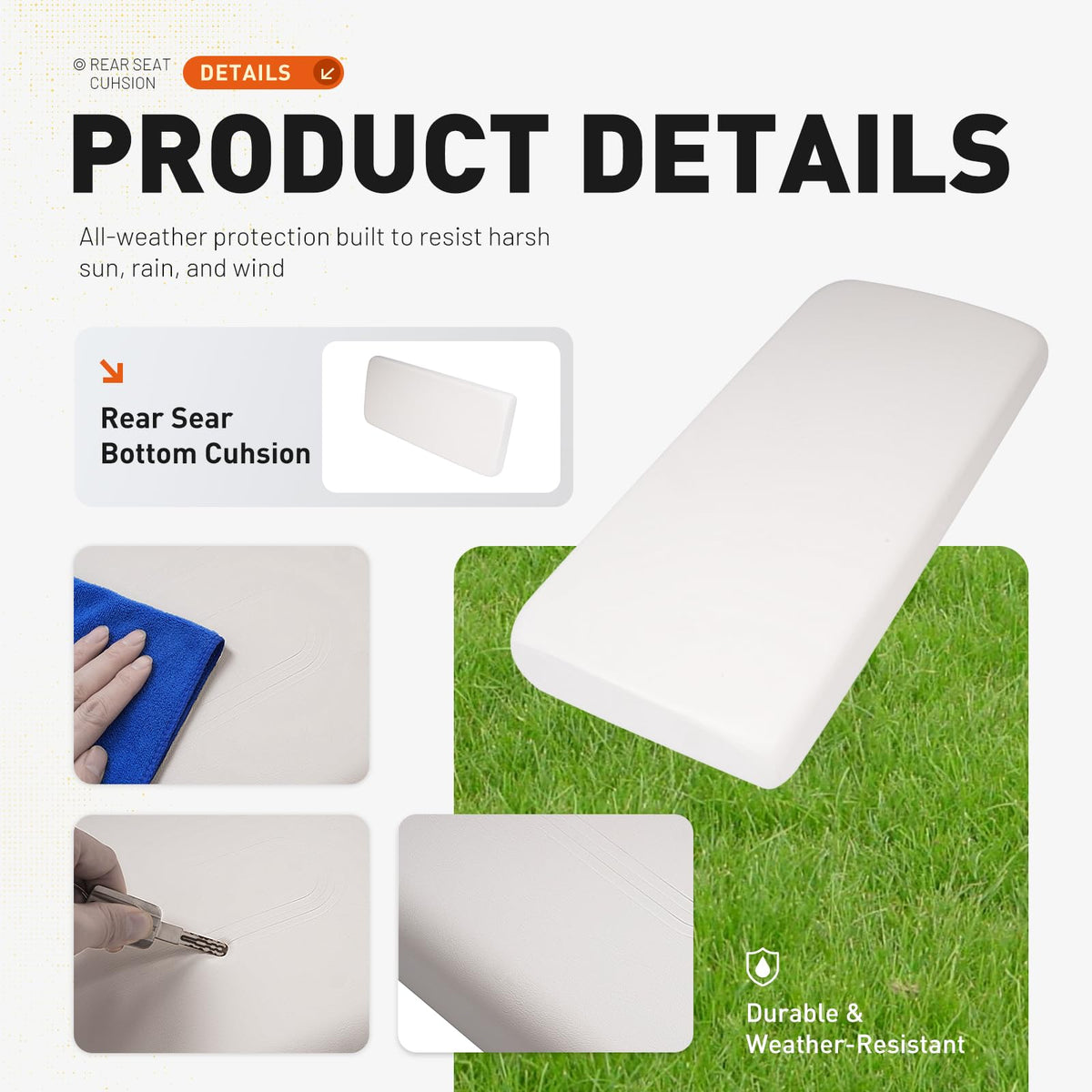 ALMULOO seat bottom-plastic-shell resists wear and simplifies cleaning.