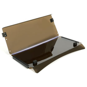 ALMULOO front windshield crafted from durable plastic withstands outdoor use.