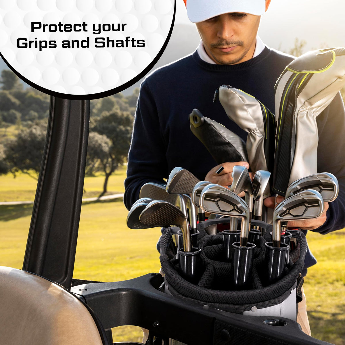 Alphabet Wonders durable black plastic tubes guard clubs with low maintenance care.