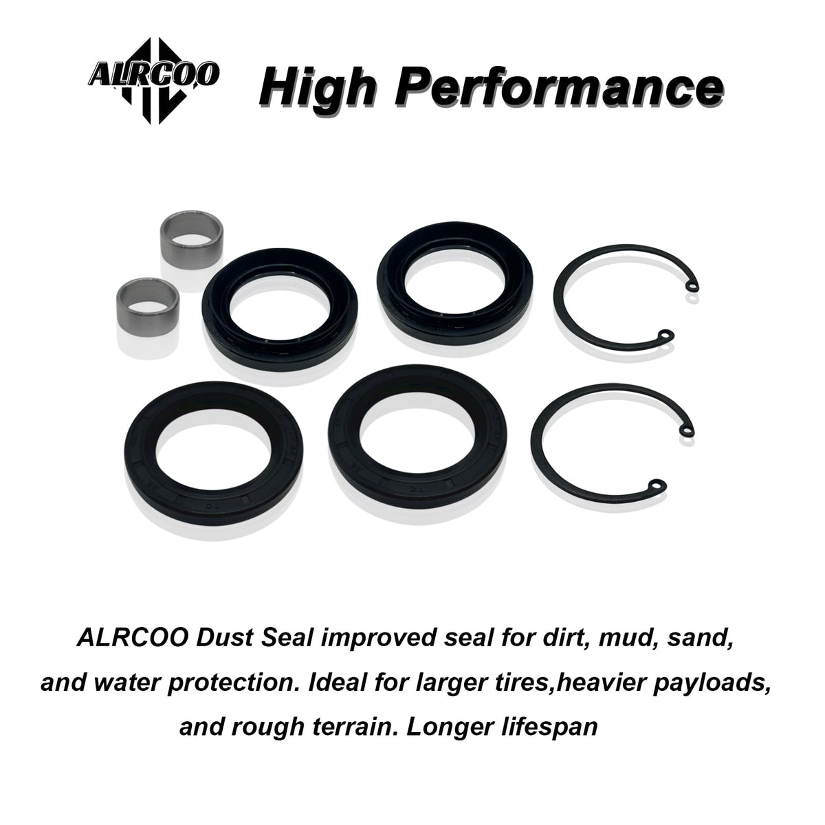 ALRCOO dust seals and washers pack protects bearings from debris.
