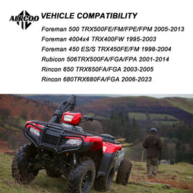 ALRCOO front wheel bearing kit for Honda Foreman 450, reduces play and noise.