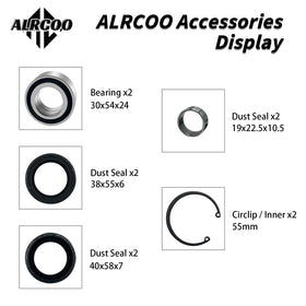 ALRCOO OEM-style bearing parts with part numbers for Honda compatibility.
