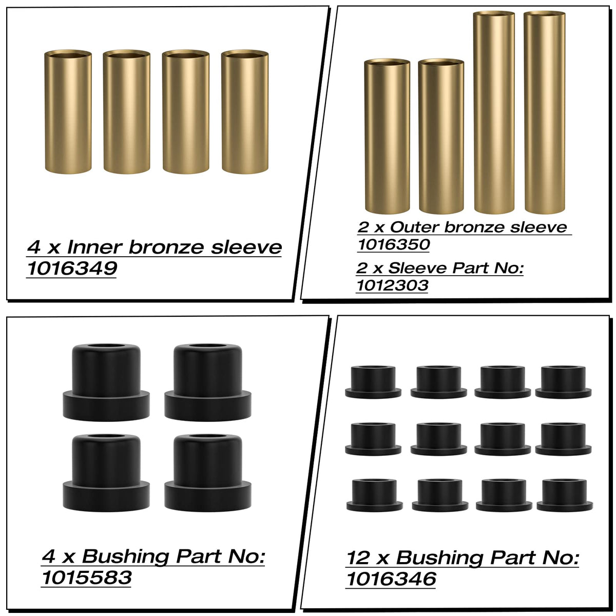 ALVAR bronze sleeve kit for Club Car DS replaces worn components for better performance