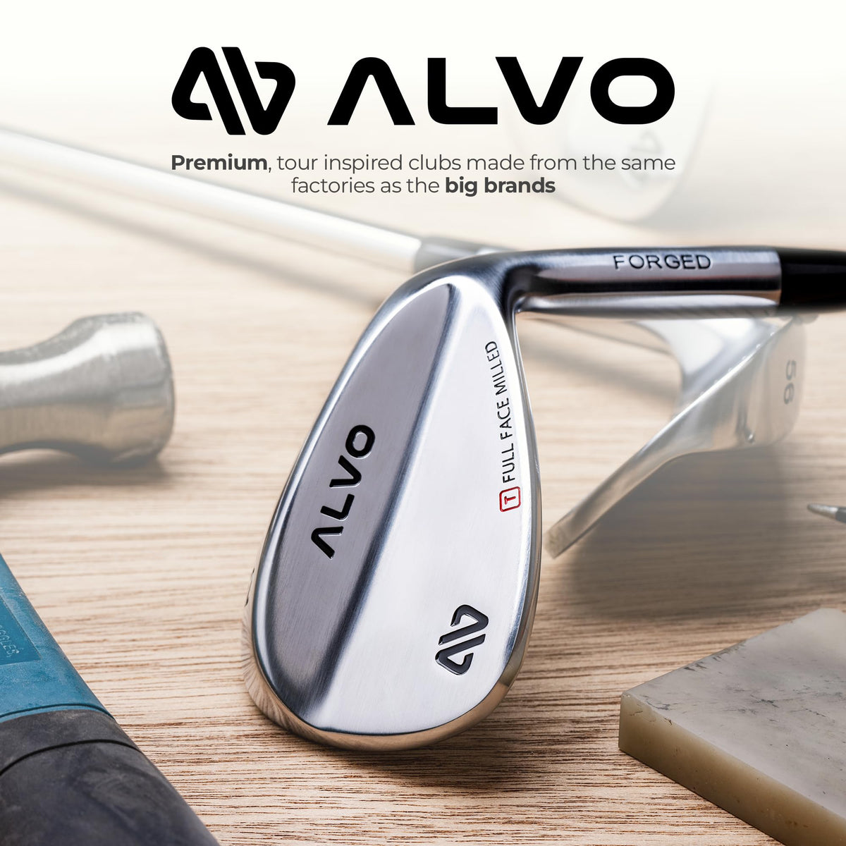 Alvo Golf Sand Wedge Chrome 70 Degree with premium grip for bunker shots.
