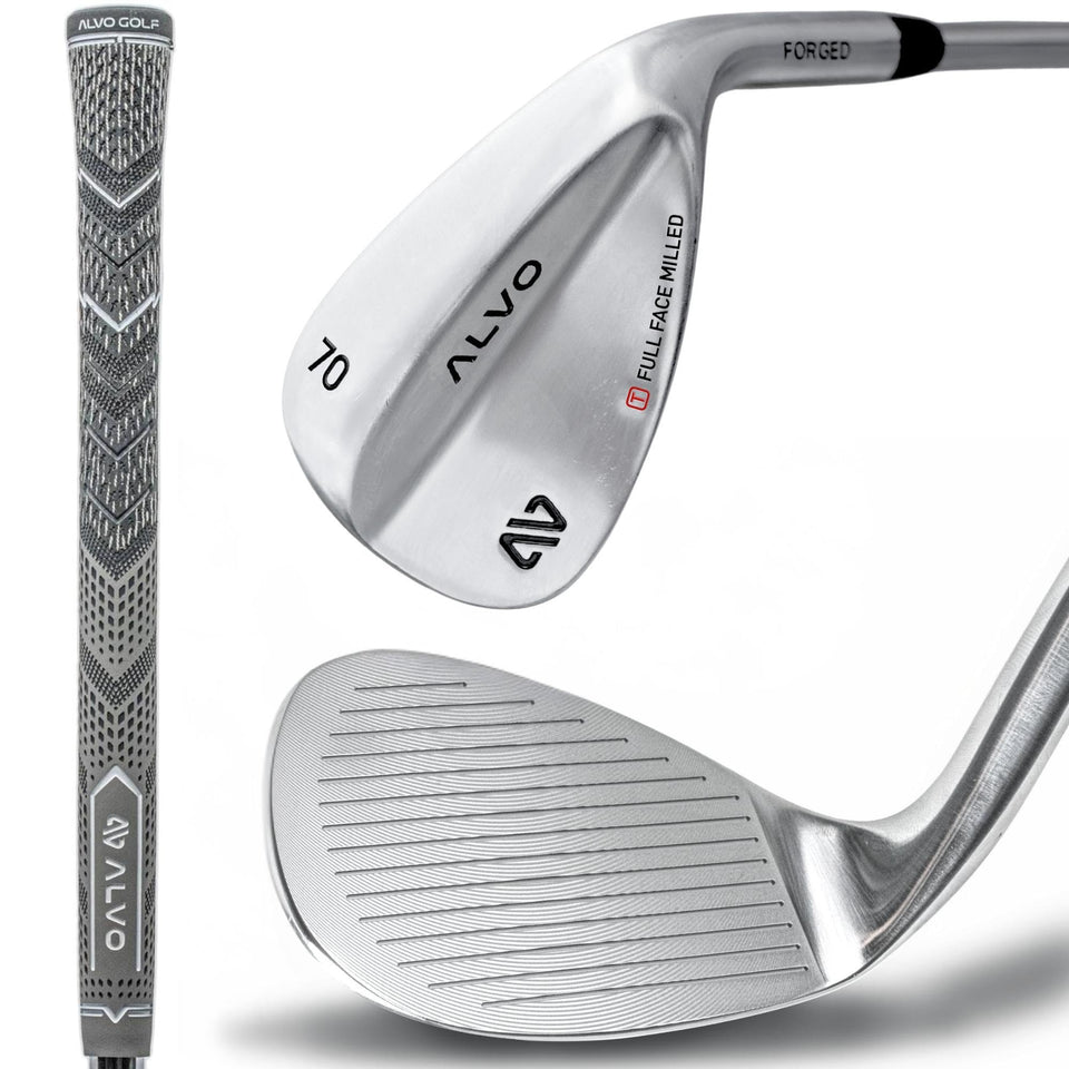 Alvo Golf Satin Chrome 70 Degree Wedge for precise approach shots.