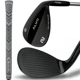 Alvo Golf Stealth Black 56° wedge top view, showcasing precision and premium design.