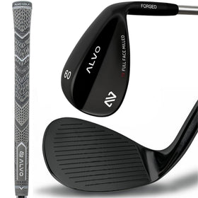 Alvo Golf Stealth Black 60° wedge front view highlighting precision build for consistent pitches.