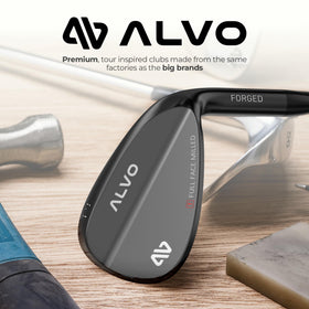 Alvo Golf Stealth Black 70-degree wedge ideal for sand shots and bunker play.