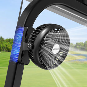 AMACOOL magnetic base attaches securely to metal surfaces for reliable golf cart cooling.