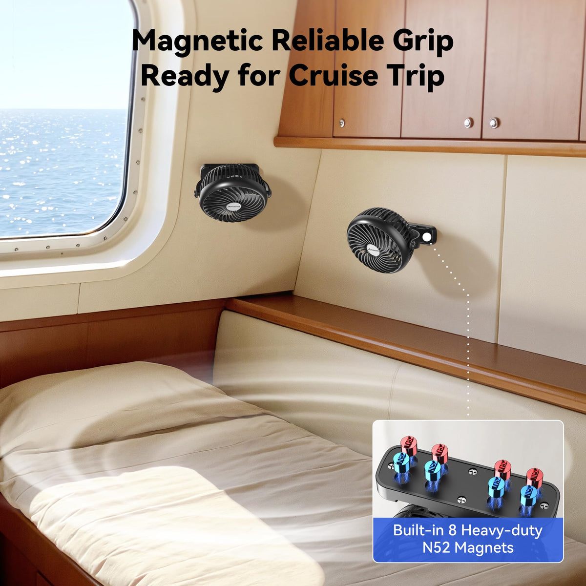 AMACOOL USB-C fast charging keeps the fan ready on travel and weekends.