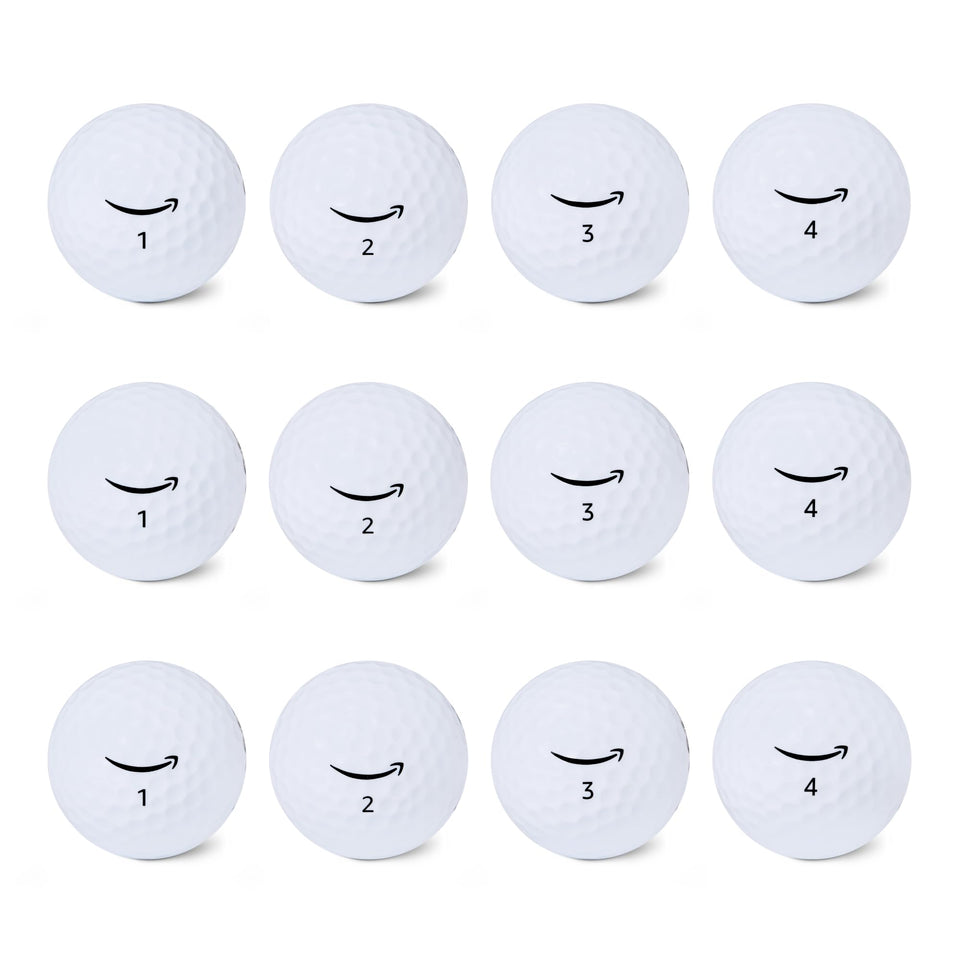Amazon Basics Core Soft Golf Balls 12-pack in white for soft feel and distance.