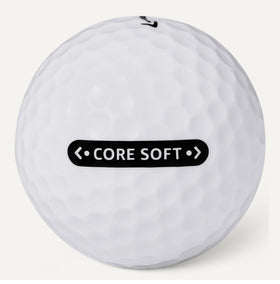 Amazon Basics Core Soft golf balls 24-pack demonstrating steady flight and distance