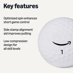 Amazon Basics Core Soft golf balls 24-pack with side stamp alignment for precise putts