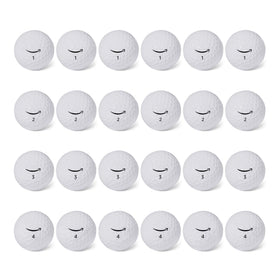 Amazon Basics Core Soft golf balls 24-pack white, front view for distance and consistency