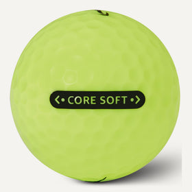 Amazon Basics Core Soft Golf Balls with side stamp alignment detail for putt alignment.