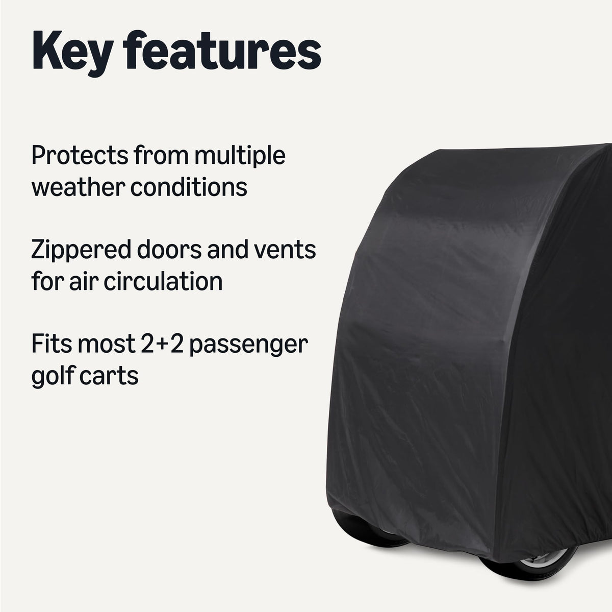 Amazon Basics cover with three zippered doors for easy side access while parked.