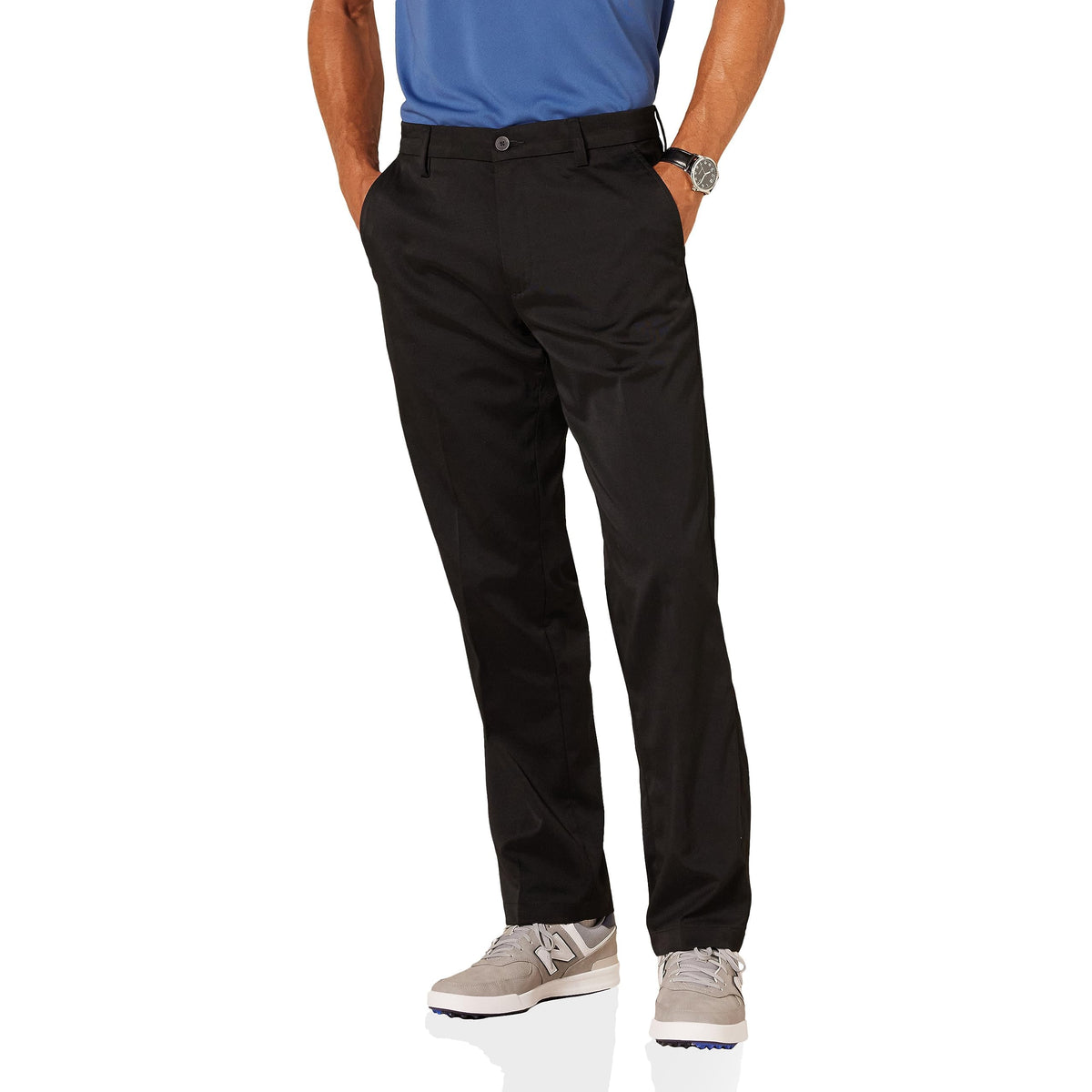 Amazon Essentials men's classic-fit stretch golf pant front view for all-day comfort
