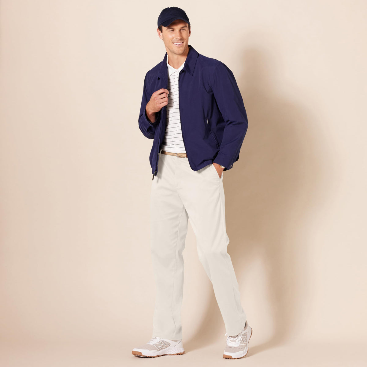 Amazon Essentials on-model shot displaying versatile styling for course and casual wear