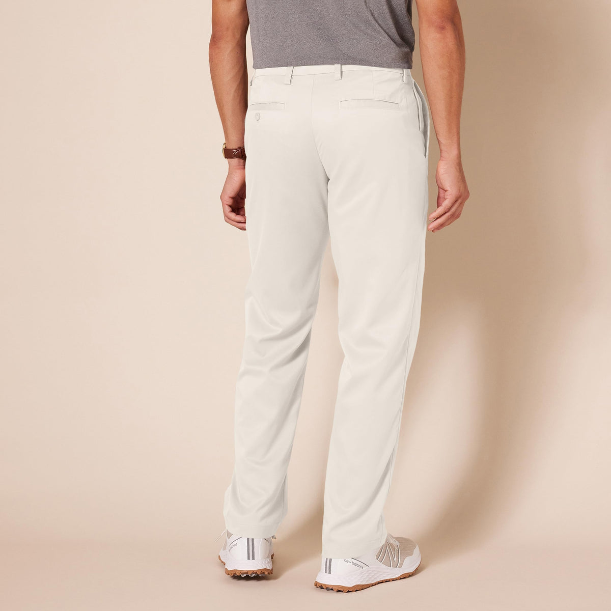 Amazon Essentials men's golf pant side view highlighting comfortable stretch and movement