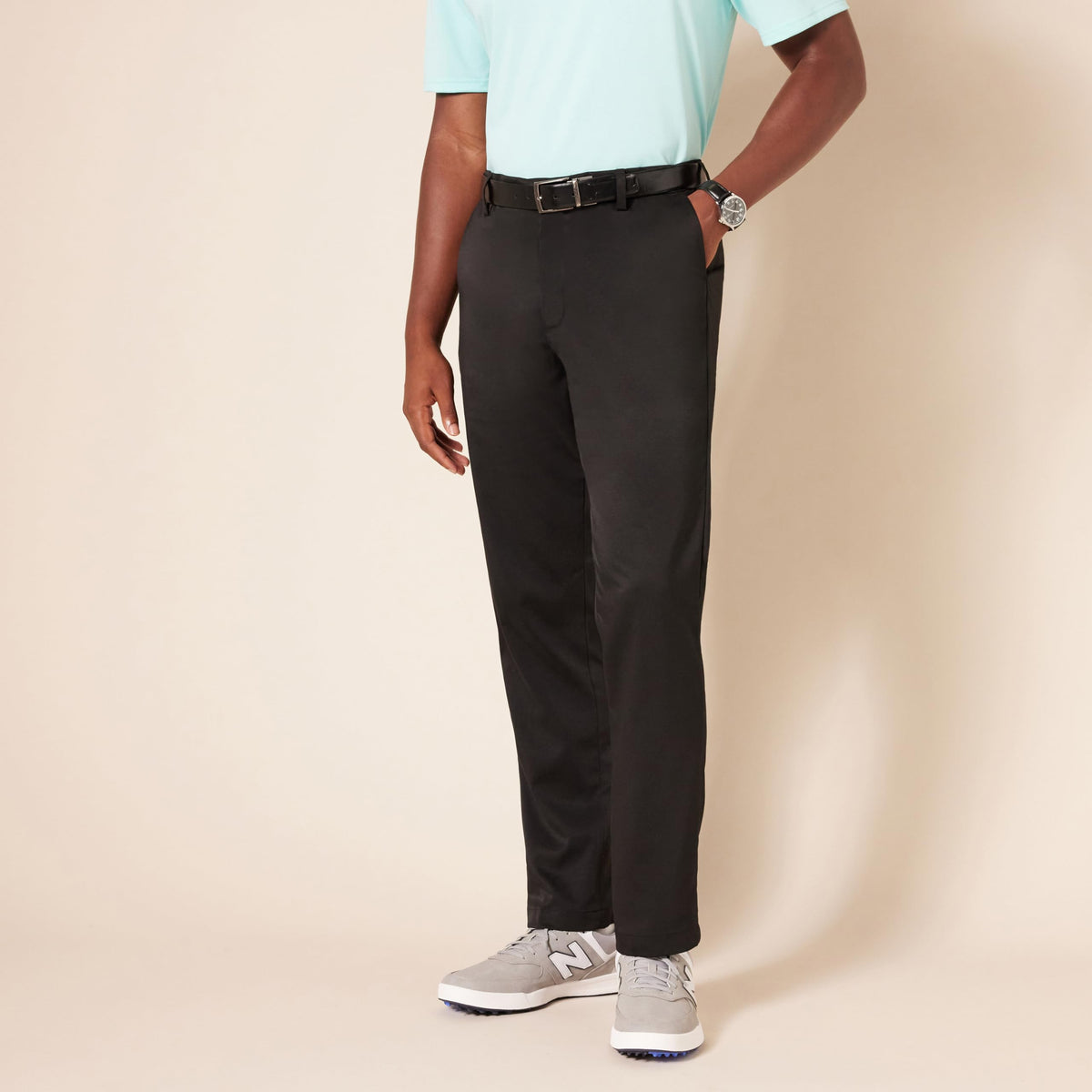 Amazon Essentials wrinkle-resistant golf pant sets a crisp, low-maintenance look.
